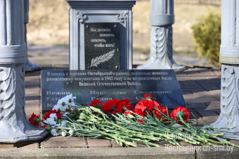 В Октябрьском почтили память  жертв Хатыни около памятного места "Каплица памяти" - 5360059541383